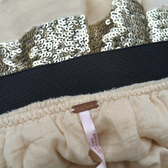 Free People Sequin Chiffon Tiered Mini Skirt Women’s size Medium - Picture 5 of 6
